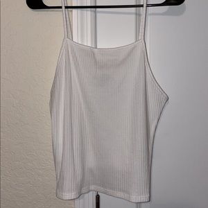 White ribbed tank top in large from American Eagle.